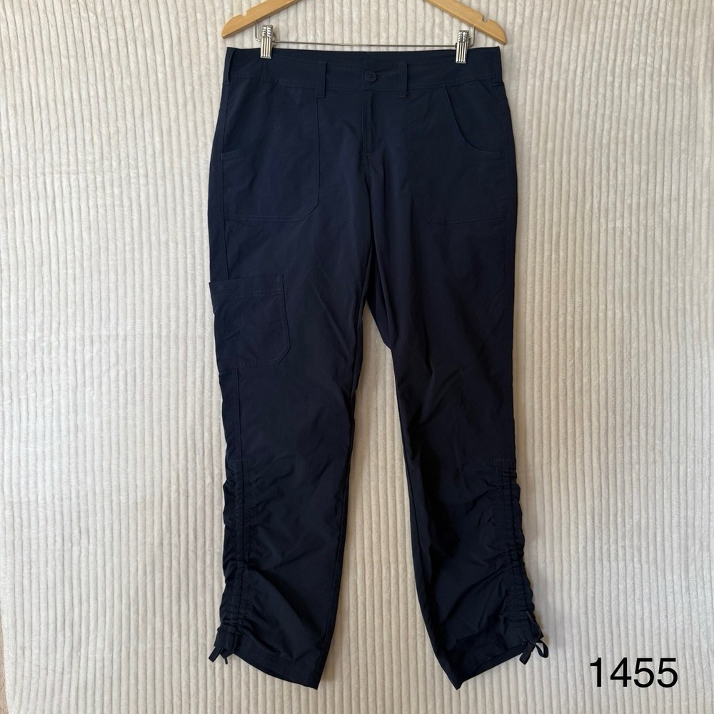 The North Face Navy Blue Hiking Active Cargo Adjustable Pants Womens Sz 10 Reg